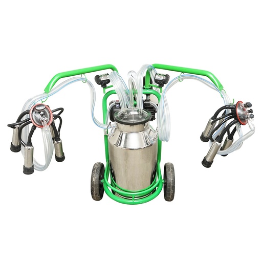 [AMAT6-114371] Aparat de muls vaci 2 posturi bidon 40L inox cu butelie, vacuum rezervor