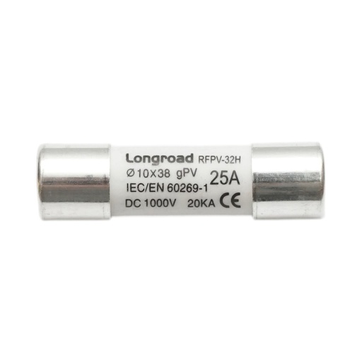 [AMAT6-114370] Siguranta fuzibila 10x38mm cilindrica gPV 25A, 1000V DC pentru sisteme fotovoltaice RFPV-32H Longroad