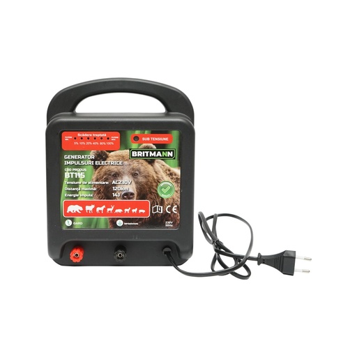 [AMAT6-114519] Aparat generator de impulsuri 14 Joule pentru gard electric 230V, 120Km Britmann