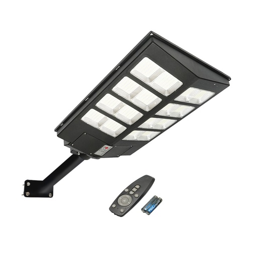 [AMAT6-114524] Lampa solara LED 300W iluminat stradal 6500K cu panou solar, telecomanda, senzor miscare si prindere pe stalp