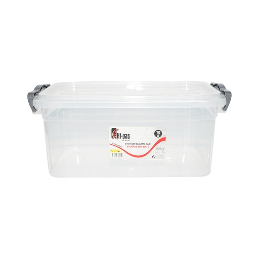 [AMAT6-114536] Cutie depozitare 10L cu capac din plastic, transparenta 360x240x150mm