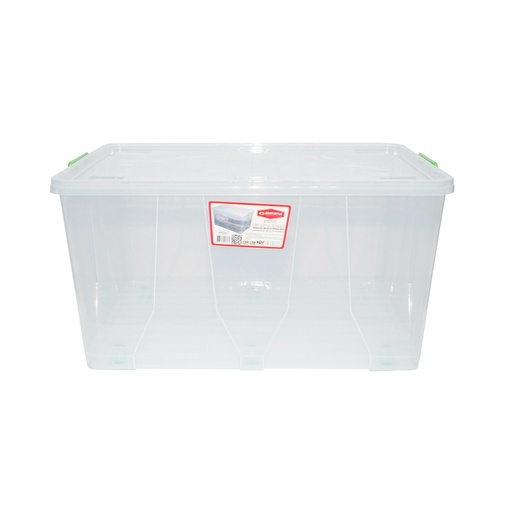 [AMAT6-114540] Cutie depozitare 120L cu capac si roti din plastic transparenta 800x515x420mm