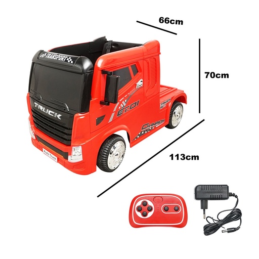 [AMAT6-114552] Camion electric rosu cu acumulator 12V/7Ah si telecomanda JJ2011 pentru copii 3 ani