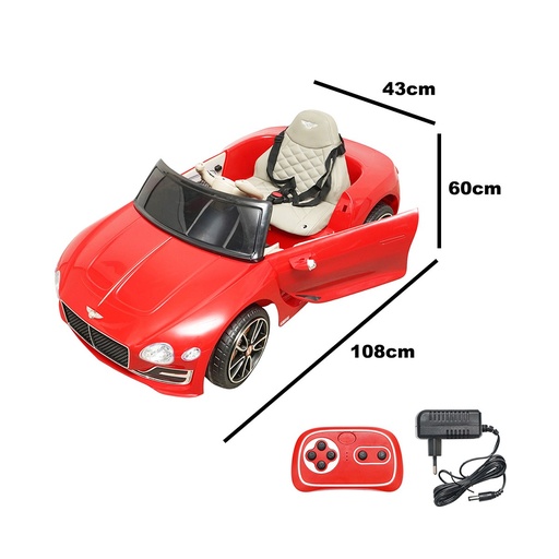 [AMAT6-114563] Masinuta electrica cu acumulator si telecomanda pentru copii Bentley rosie 6V/7Ah JE1166 scaun piele