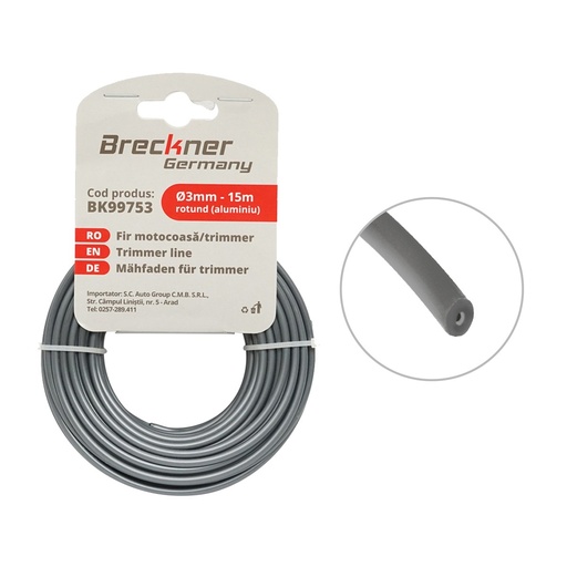 [AMAT6-114603] Fir rotund pentru motocoasa 3mm x 15m cu insertie metalica