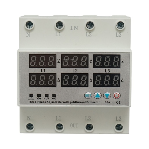 [AMAT6-114637] Releu digital siguranta 4P 63A 300V. trifazic pentru monitorizare si protectie subtensiune, supratensiune Suntree