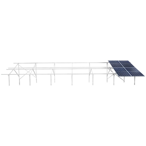 [AMAT6-114923] Sistem complet montare, structura pe sol pentru 22 panouri solare fotovoltaice 13KW unghi 25 grade
