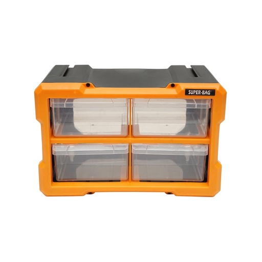 [AMAT6-114988] Cutie depozitare galbena din plastic modulara, 4 sertare 158x266x170mm