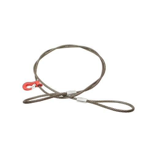 [AMAT6-115178] Cablu troliu ciochinar din otel 6x37 fi 14mm 4m cu 2 ochiuri si carlig 1.6T