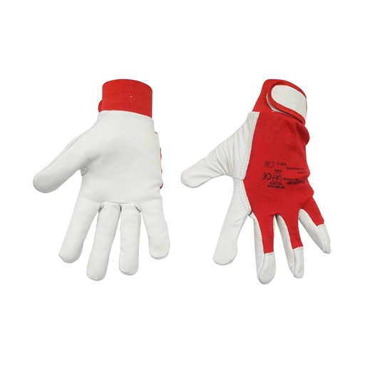 [AMAT6-115232] Manusi de lucru din piele de capra alb-rosu Nr 11