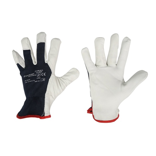[AMAT6-115235] Manusi de lucru din piele de capra alb-negru Nr 10