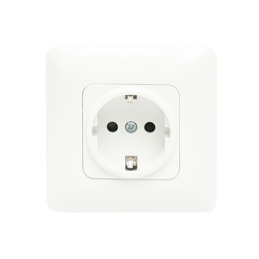 [AMAT6-115262] Priza Schuko simpla cu impamantare alba ST 220V - 250V, 16A incastrat