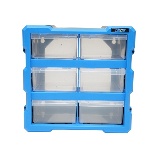 [AMAT6-115339] Cutie depozitare albastra din plastic modulara, 6 sertare 267x157x262mm