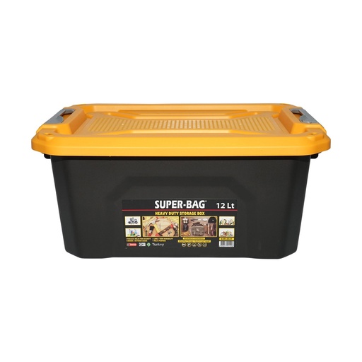 [AMAT6-115486] Cutie, lada depozitare heavy duty 12L cu capac, galbena 385x295x175mm