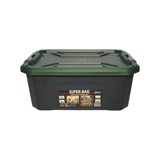 [AMAT6-115491] Cutie, lada depozitare heavy duty 20L cu capac, verde 490x380x200mm