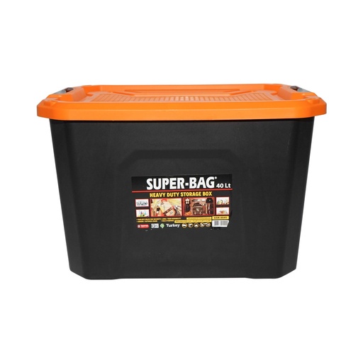 [AMAT6-115493] Cutie, lada depozitare heavy duty 40L cu capac, portocalie 490x380x200mm
