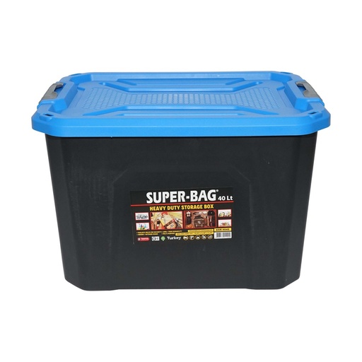 [AMAT6-115492] Cutie, lada depozitare heavy duty 40L cu capac, albastra 490x380x200mm