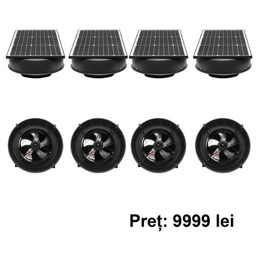 [AMAT6-115561] Set 4 ventilatoare axiale de tavan 600mm cu panou solar 12000m3/h