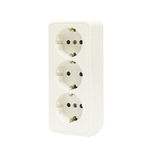 [AMAT6-115571] Priza Schuko cu 3 intrari, impamantare alba PT 16A, 250V aplicata cu protectie pentru copii