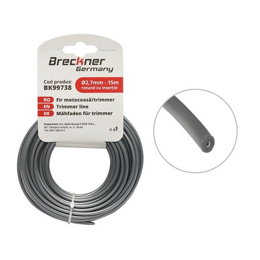 [AMAT6-115584] Fir rotund cu insertie metalica pentru motocoasa 2.7mmx15m