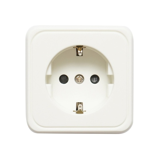 [AMAT6-115592] Priza Schuko cu 1 intrare, impamantare alba PT 16A, 250V aplicata cu protectie pentru copii