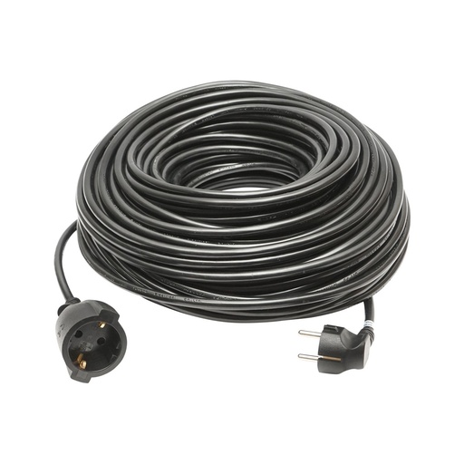 [AMAT6-115603] Cablu prelungitor pentru curent, lungime 50 metri cu priza si fisa tip Schuko 3x1.5mm negru 16A, 220V-250V