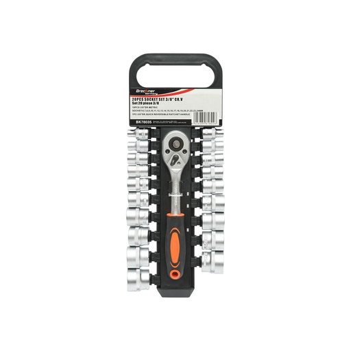 [AMAT6-115710] Set clichet reversibil 3/8 cu 19 tubulare metrice Cr-V