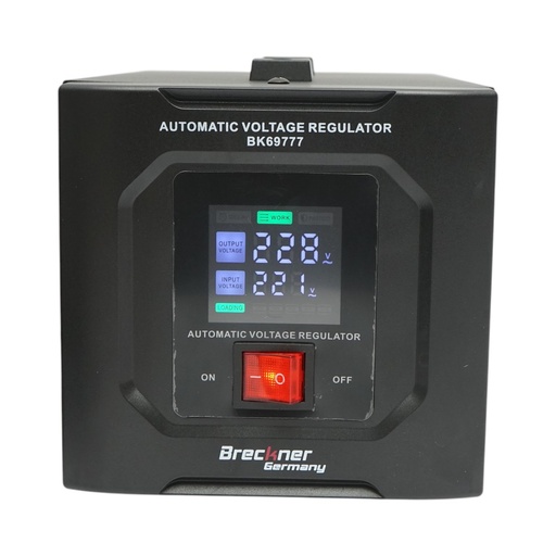 [AMAT6-115778] Stabilizator automat de tensiune 2000VA, 1200W, 140-250VAC cu releu monofazat, 2 prize Schuko 230V, afisaj LCD
