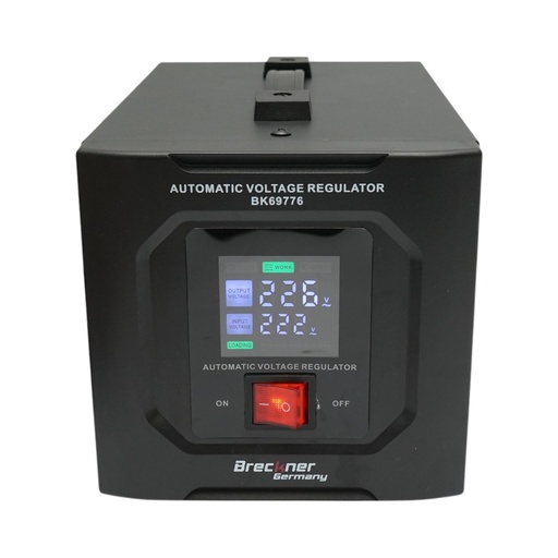 [AMAT6-115777] Stabilizator automat de tensiune 1000VA, 600W, 140-250VAC cu releu monofazat, 1 priza Schuko 230V, afisaj LCD