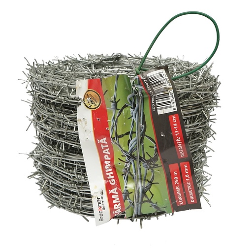 [AMAT6-115832] Rola sarma ghimpata zincata 250m, distanta intre ghimpi 11-14cm, pentru ingradit