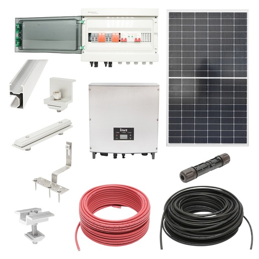 [AMAT6-116070] Kit complet fotovoltaic ON-GRID cu invertor 5KW INVT si panouri solare POLYCROWN 12x450W, sitem prindere pe tigala/tabla