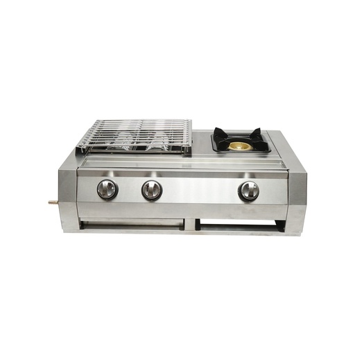 [AMAT6-116146] Gratar camping cu grill 2 arzatoare si 1 zona de gatit 676x400x185mm