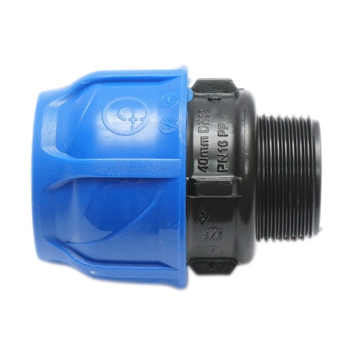[AMAT6-116528] Racord compresiune cu filet exterior D40mmx1-1/4 toll, PN16 pentru sisteme de irigatii