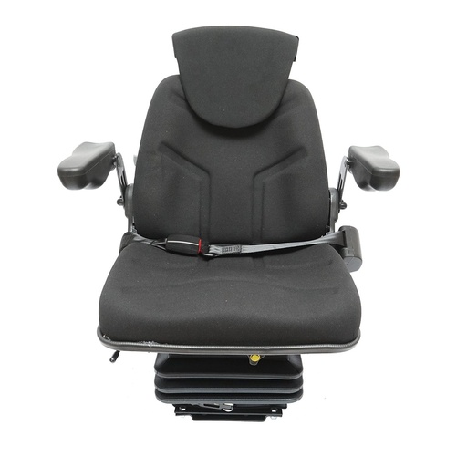 [AMAT6-116664] Scaun pentru tractor negru, reglabil cu cotiera, tetiera, centura si suspensie mecanica, latime sezut 455mm
