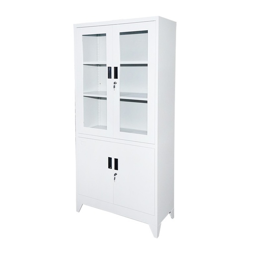 [AMAT6-116749] Dulap metalic cu 2 usi de sticla si 2 usi pline securizate 1900x900x400mm