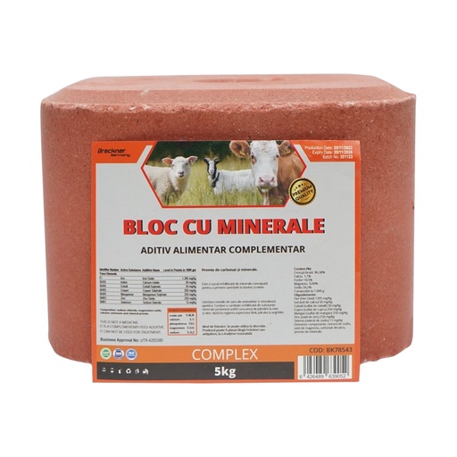 [AMAT6-116795] Bloc sare 5kg cu complex minerale pentru animale