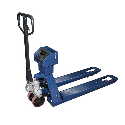 [AMAT6-116878] Transpalet manual 3T cu cantar electronic, baterie 6V/4Ah si roti silicon