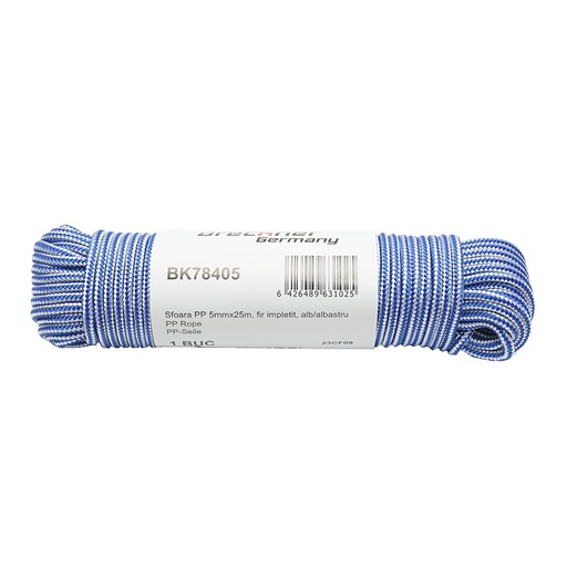 [AMAT6-116922] Sfoara PP impletita 5mmx25m, alb/albastru