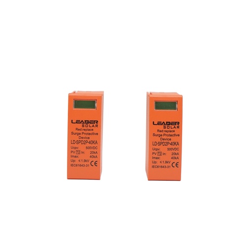 [AMAT6-117042] Set 2 cartuse pentru descarcator supratensiune DC SPD 2P-40KA 500V Leader