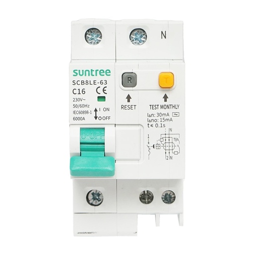 [AMAT6-118049] Siguranta diferentiala 1P+N, 16A, 30mA Suntree