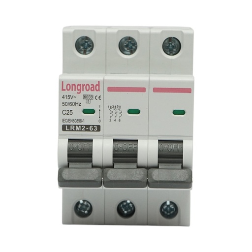 [AMAT6-118052] Siguranta automata intreruptor MCB 3P 25A 415VAC Longroad