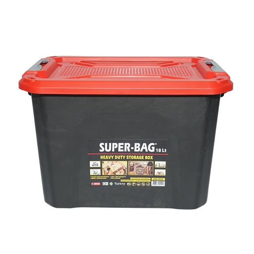 [AMAT6-118213] Cutie, lada depozitare heavy duty 18L cu capac, rosie 385x295x260mm