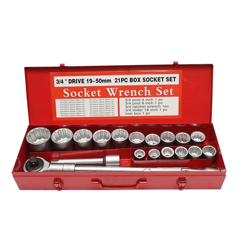 [AMAT6-118831] Trusa chei tubulare bihexagonale 19-50mm, antrenor cu clichet 3/4 inch 21 piese