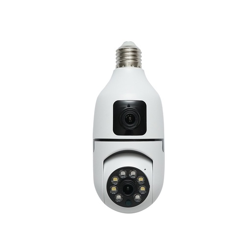[AMAT6-119198] Camera de supraveghere smart 2MP tip bec E27, 2 obiective 1080P FHD, WIFI 2.4G cu senzor de miscare PTZ, night vision si aplicatie V380 Pro
