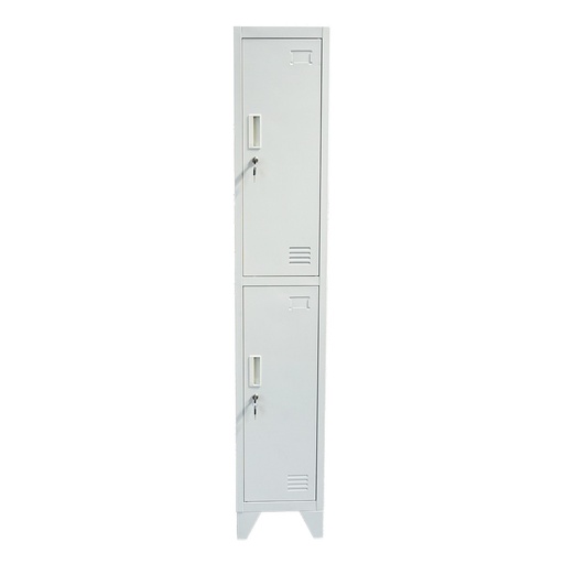 [AMAT6-119450] Dulap metalic fiset dublu tip vestiar gri cu 2 usi securizate 1850x380x450mm