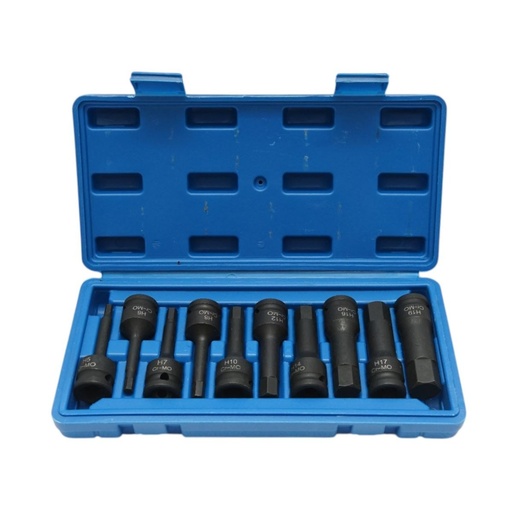 [AMAT6-120537] Trusa chei tubulare hexagonale de impact H5-H19 Cr-MO 10 piese