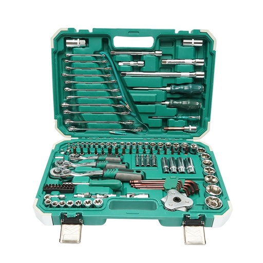[AMAT6-120548] Trusa chei tubulare hexagonale, fixe, biti, imbus cu clichet 121 piese