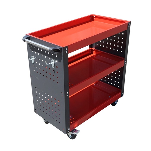 [AMAT6-120579] Carucior scule metalic pe roti cu 3 rafturi si suporti unelte 670x370x730mm