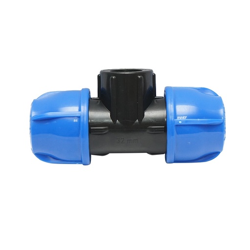 [AMAT6-120704] Teu compresiune cu filet interior mama 90 grade D32x32mmx3/4, PN16 bar pentru sisteme de irigatii