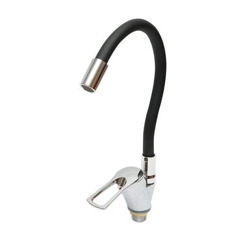 [AMAT6-121215] Baterie chiuveta bucatarie cu pipa flexibila, finisaj crom cu negru, stativ cu monocomanda, material aliaj zinc, accesorii incluse